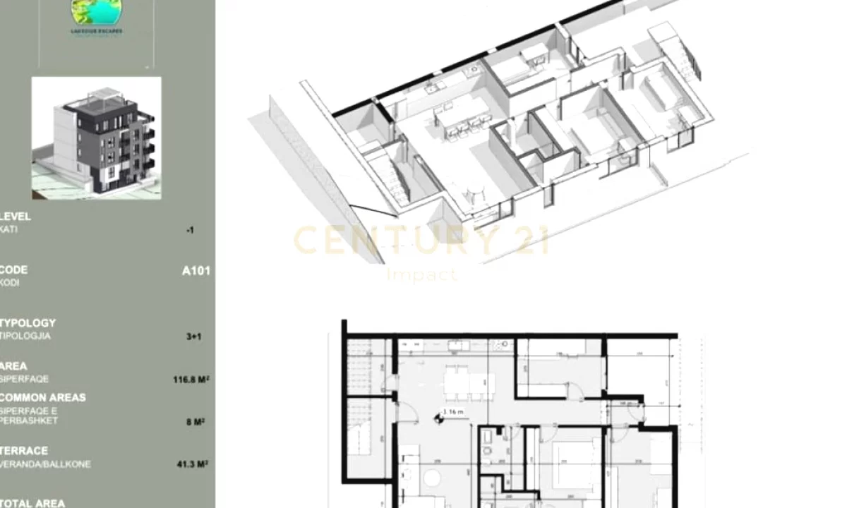 Apartment for sale in Tirana 3+1, Emty