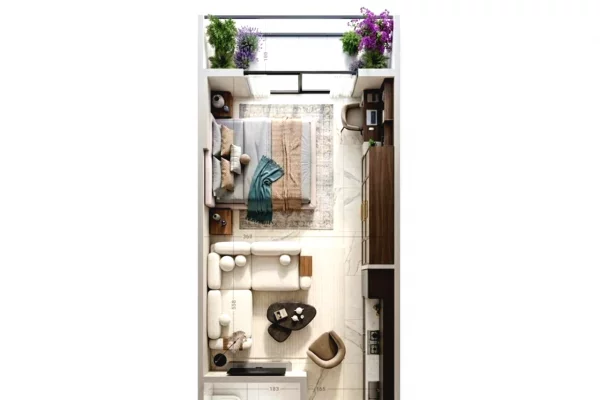 Shtepi ne shitje Apartament ne Durres, Garsoniere, Mobilimi Bosh, pa mobiluar, Pagesa 52,500  Euro.