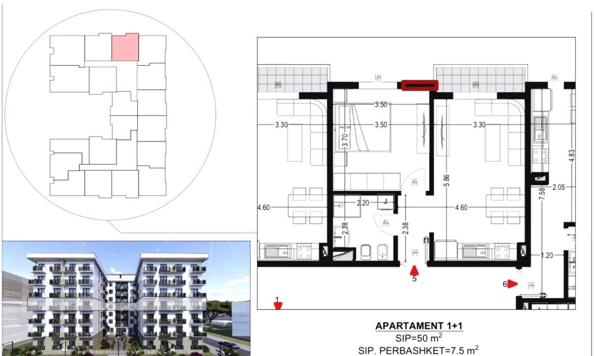 Casa in vendita Appartamento a Durazzo, 1+1, Ambiente Vuoto, Pagamento 718,750  Euro.