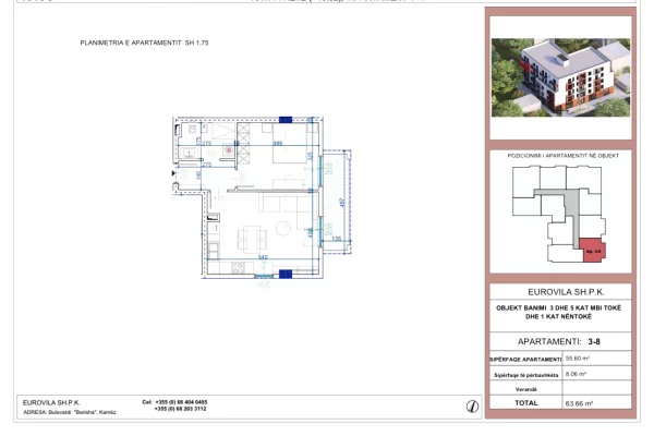 🏡 SHITET APARTAMENT 1+1 | KAMËZ, Tirane