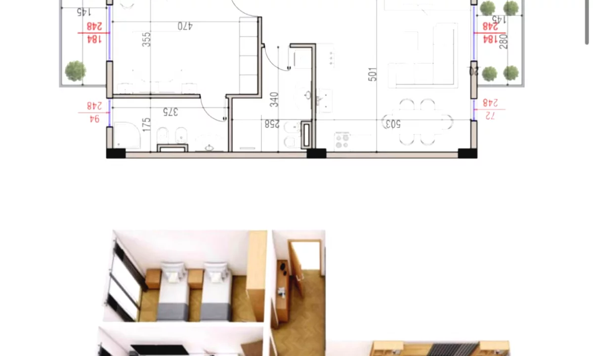 Shtepi ne shitje Apartament ne Tirane, 2+1, Mobilimi Bosh, pa mobiluar, Pagesa 218,300  Euro.