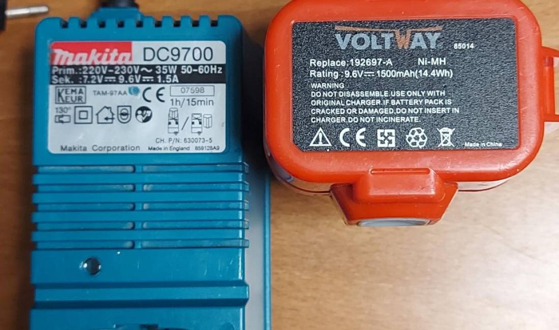 SHITET BATERI 9.6 V DHE KARIKUES BATERIE “MAKITA” (per kete lloj baterie).