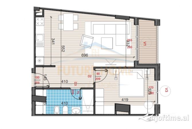 Shitet, Apartament 1+1, Kompleksi  "Golden Gate",  pranë Maternitetit të Ri