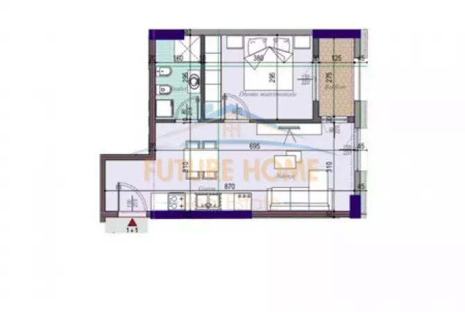 Shtepi ne shitje Apartament ne Tirane, 1+1, Mobilimi Bosh, pa mobiluar, Pagesa 82,000  Euro.