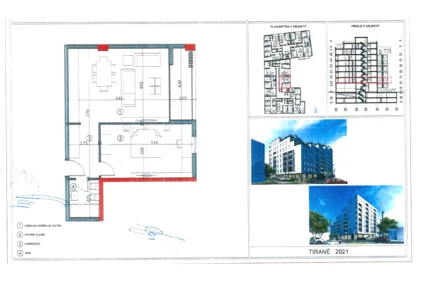 Shtepi ne shitje Apartament ne Tirane, 1+1, Mobilimi Bosh, pa mobiluar, Pagesa 125,000  Euro.