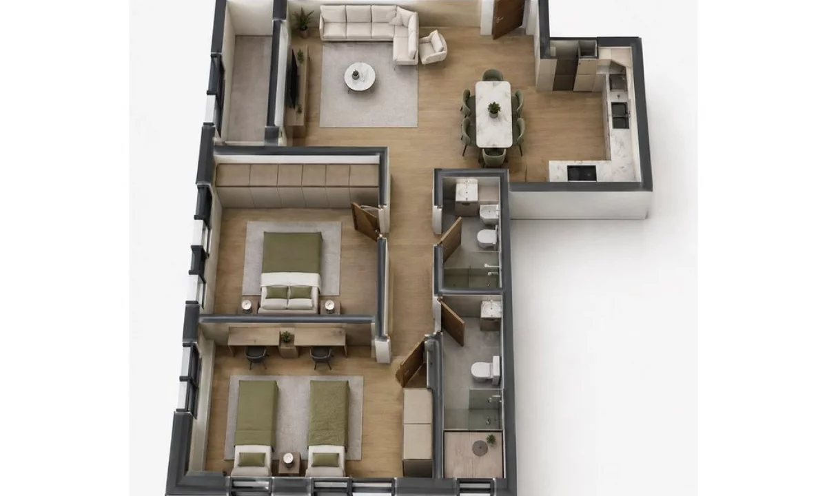 Shtepi ne shitje Apartament ne Tirane, 2+1, Mobilimi Bosh, pa mobiluar, Pagesa 212,000  Euro.