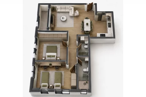 Shitet,Apartament 2+1+2 ART N'LAGJE, Xhamlliku, Tirane