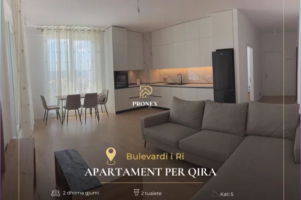 Apartament me qera 2+1 tek Bulevardi i Ri
