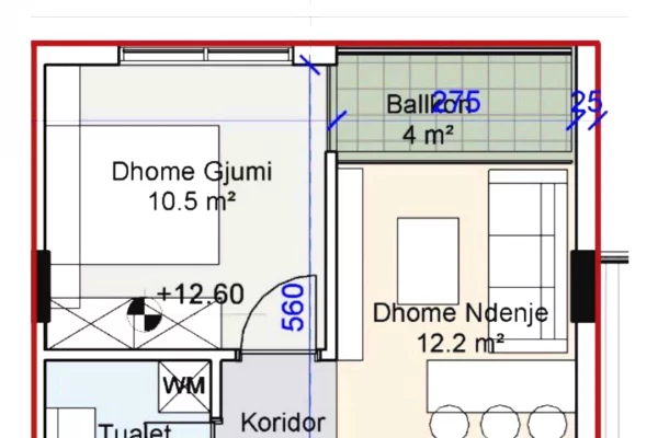 Shtepi ne shitje Apartament ne Durres, 1+1, Mobilimi Bosh, pa mobiluar, Pagesa 114,000  Euro.