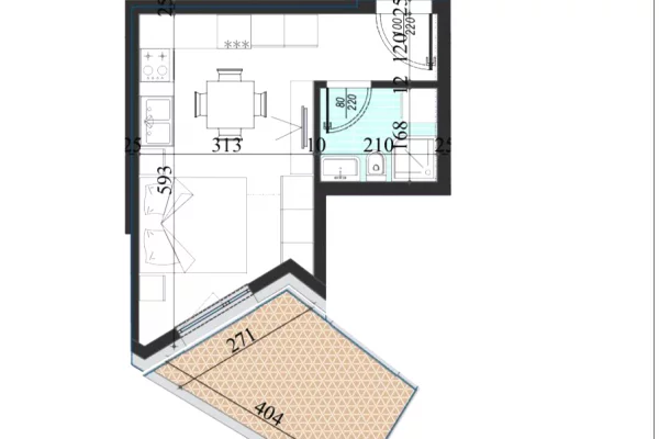 Shtepi ne shitje Garsoniere ne Tirane - 72,697 Euro