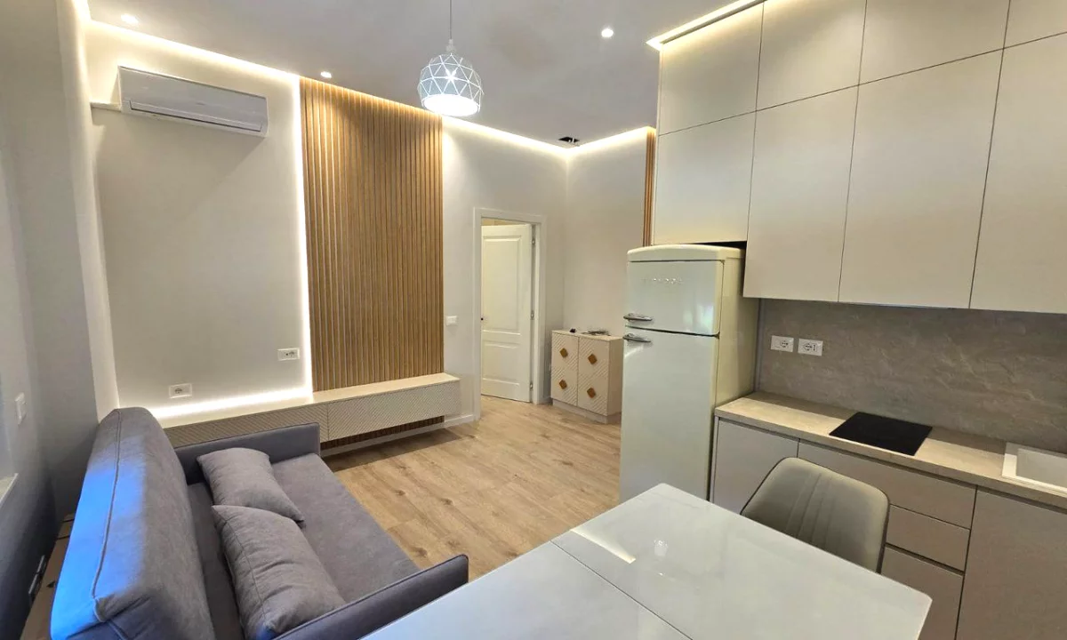 Shtepi me qera Apartament ne Tirane, 1+1, Mobilimi E mobiluar, Pagesa 647  Euro.