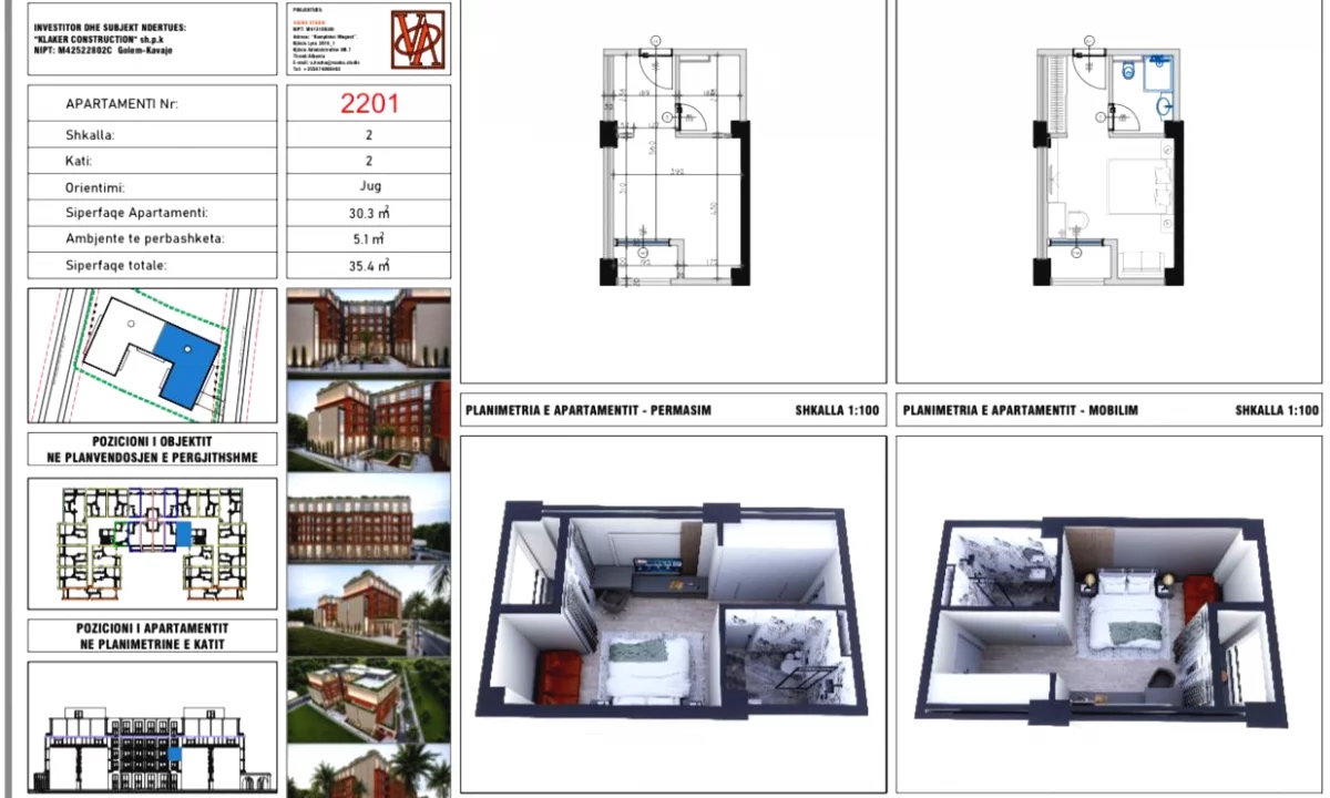 Shtepi ne shitje Apartament ne Durres, Garsoniere, Mobilimi Bosh, pa mobiluar, Pagesa 41,997  Euro.