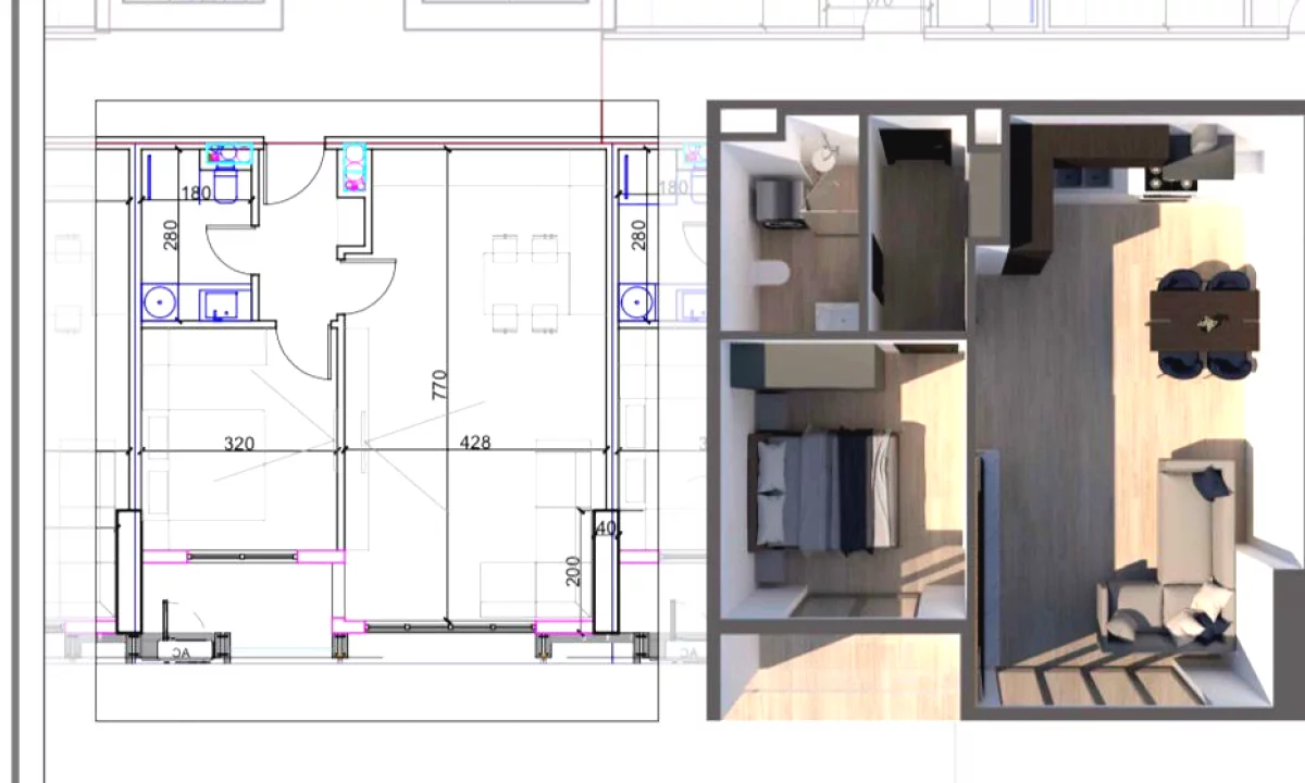 Shtepi ne shitje Apartament ne Tirane, 1+1, Mobilimi Bosh, pa mobiluar, Pagesa 214,997  Euro.