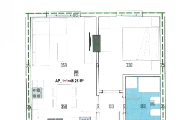 Shtepi ne shitje Apartament ne Tirane, 1+1, Mobilimi Bosh, pa mobiluar, Pagesa 61,660  Euro.