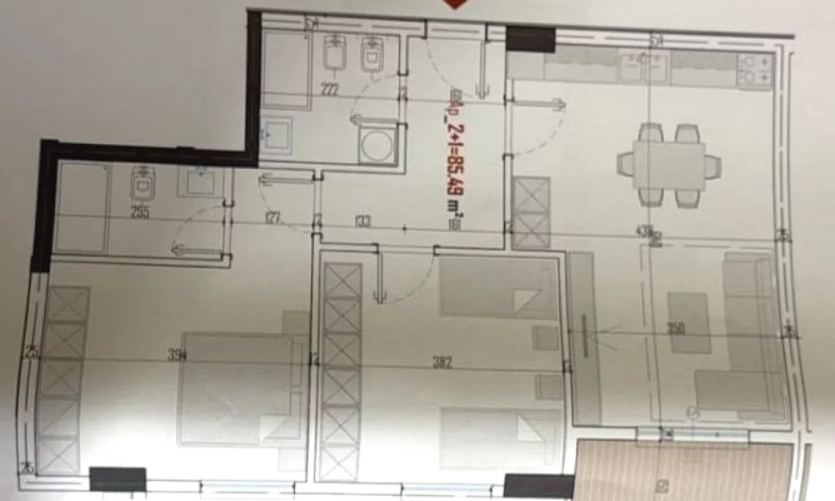 Shtepi ne shitje Apartament ne Tirane, 2+1, Mobilimi Bosh, pa mobiluar, Pagesa 97,800  Euro.