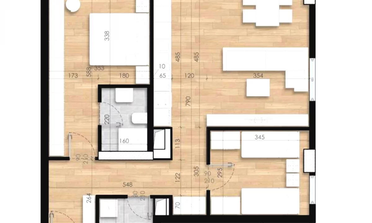 Shtepi ne shitje Apartament ne Tirane, 2+1, Mobilimi Bosh, pa mobiluar, Pagesa 168,500  Euro.