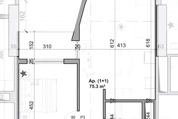 Shtepi ne shitje Apartament ne Tirane, 1+1, Mobilimi Bosh, pa mobiluar, Pagesa 252,300  Euro.
