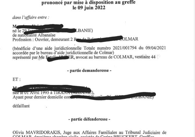 REGJISTRIMI I DIVORCIT TE GJYKATES SE HUAJ NE SHQIPERI