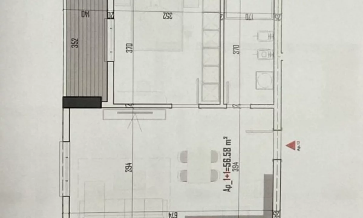 Shtepi ne shitje Apartament ne Tirane, 1+1, Mobilimi Bosh, pa mobiluar, Pagesa 74,911  Euro.