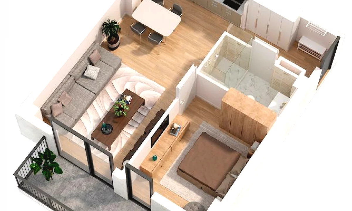 Shtepi ne shitje Apartament ne Tirane, 1+1, Mobilimi Bosh, pa mobiluar, Pagesa 72,000  Euro.