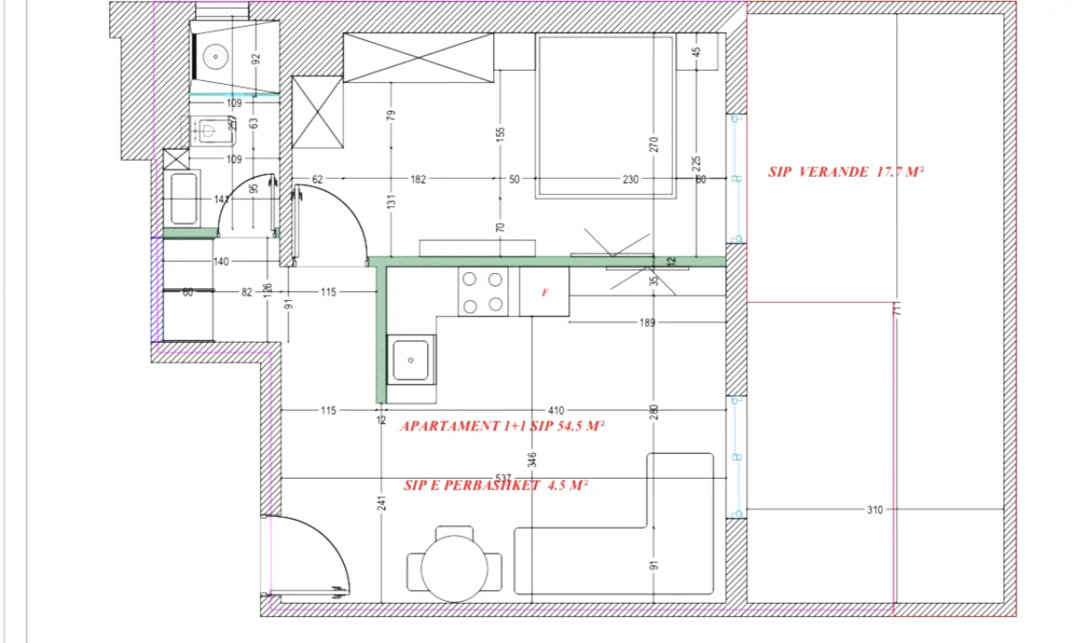 Apartment for sale in Tirana 1+1, Emty