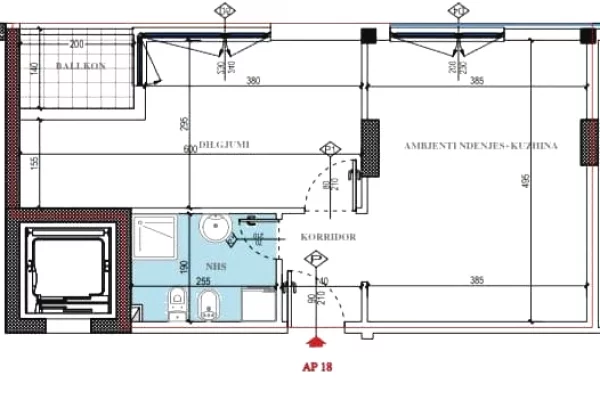 Shtepi ne shitje Apartament ne Tirane, 1+1, Mobilimi Bosh, pa mobiluar, Pagesa 128,000  Euro.