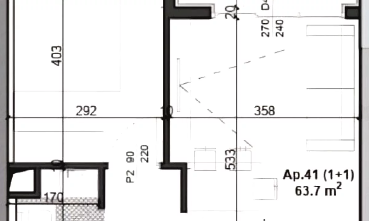 Shtepi ne shitje Apartament ne Tirane, 1+1, Mobilimi Bosh, pa mobiluar, Pagesa 181,545  Euro.