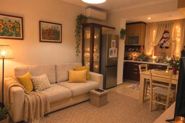 🏢Rruga Mine Peza,jepet me qera apartament 2+1,i mobiluar.60,000Leke  