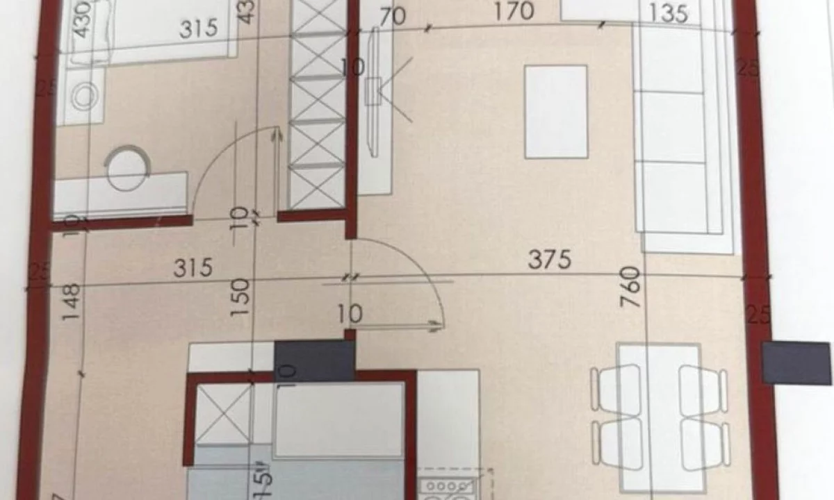 Apartment for sale in Tirana 1+1, Emty