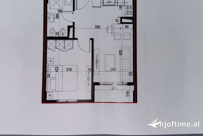 Shtepi ne shitje Apartament ne Tirane, 1+1, Mobilimi Bosh, pa mobiluar, Pagesa 57,410  Euro.