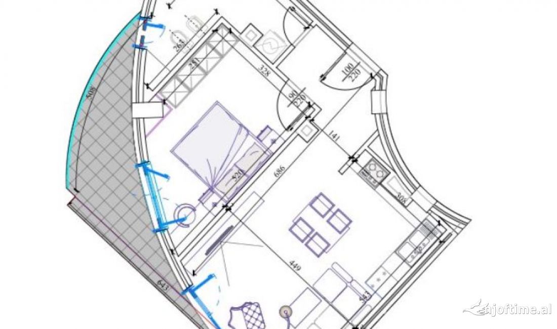Shtepi ne shitje Apartament ne Tirane, 1+1, Mobilimi Bosh, pa mobiluar, Pagesa 127,000  Euro.