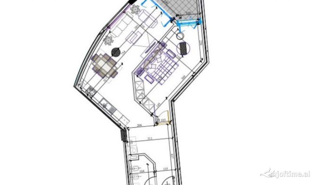 Shtepi ne shitje Apartament ne Tirane, 1+1, Mobilimi Bosh, pa mobiluar, Pagesa 155,000  Euro.