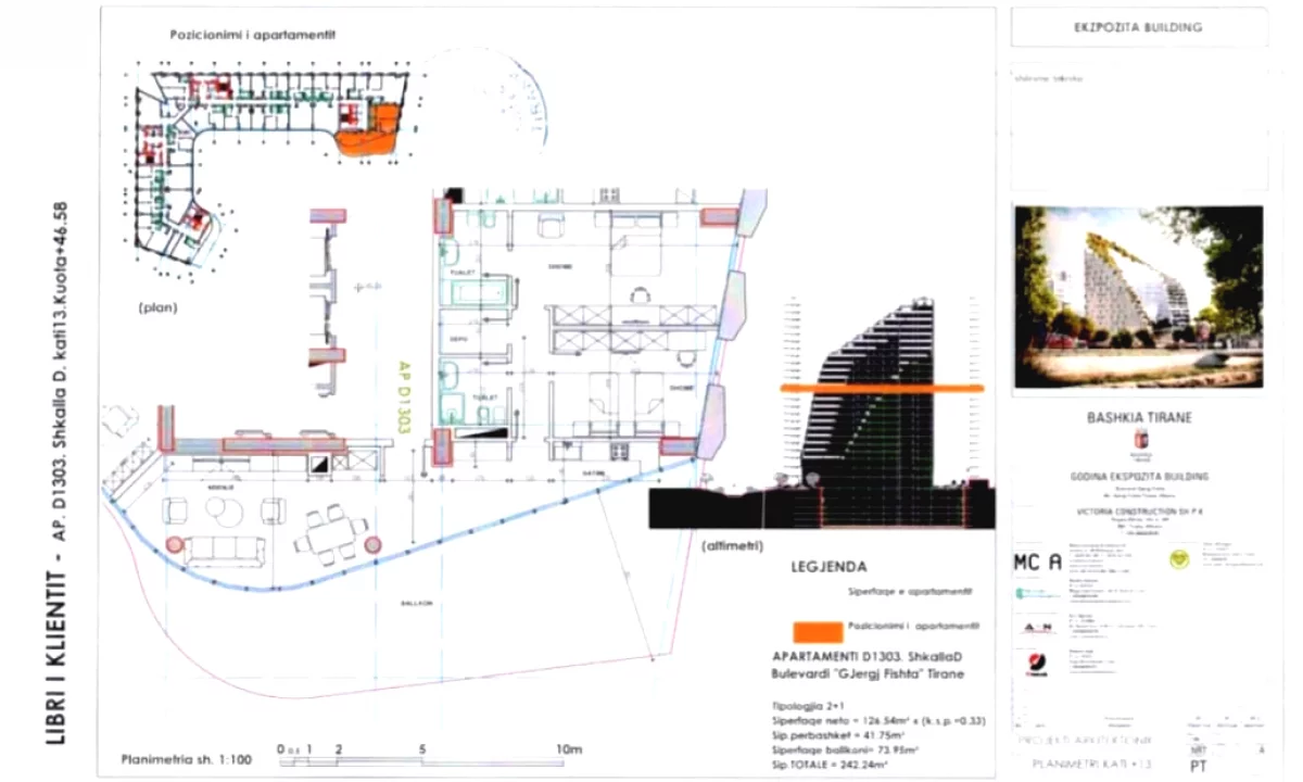 Shtepi ne shitje Apartament ne Tirane, 2+1, Mobilimi E mobiluar, Pagesa 718,427  Euro.