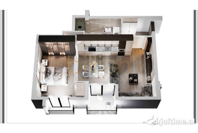 Shtepi ne shitje Apartament ne Tirane, 1+1, Mobilimi Bosh, pa mobiluar, Pagesa 75,000  Euro.