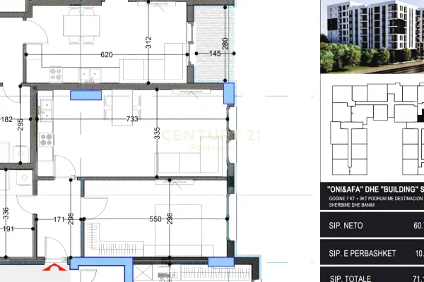Shtepi ne shitje Apartament ne Tirane, 1+1, Mobilimi Bosh, pa mobiluar, Pagesa 68,000  Euro.