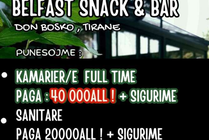 Job Offers for Waiter in Tirana