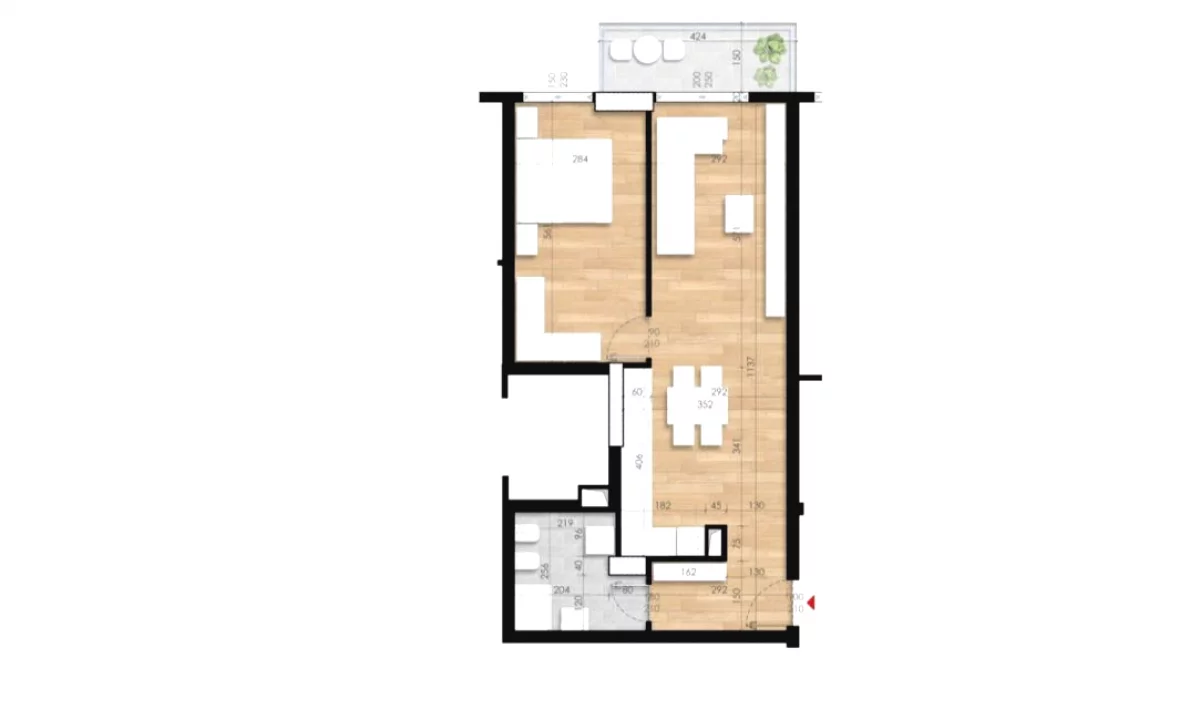 Shtepi ne shitje Apartament ne Tirane, 1+1, Mobilimi E mobiluar, Pagesa 128,000  Euro.