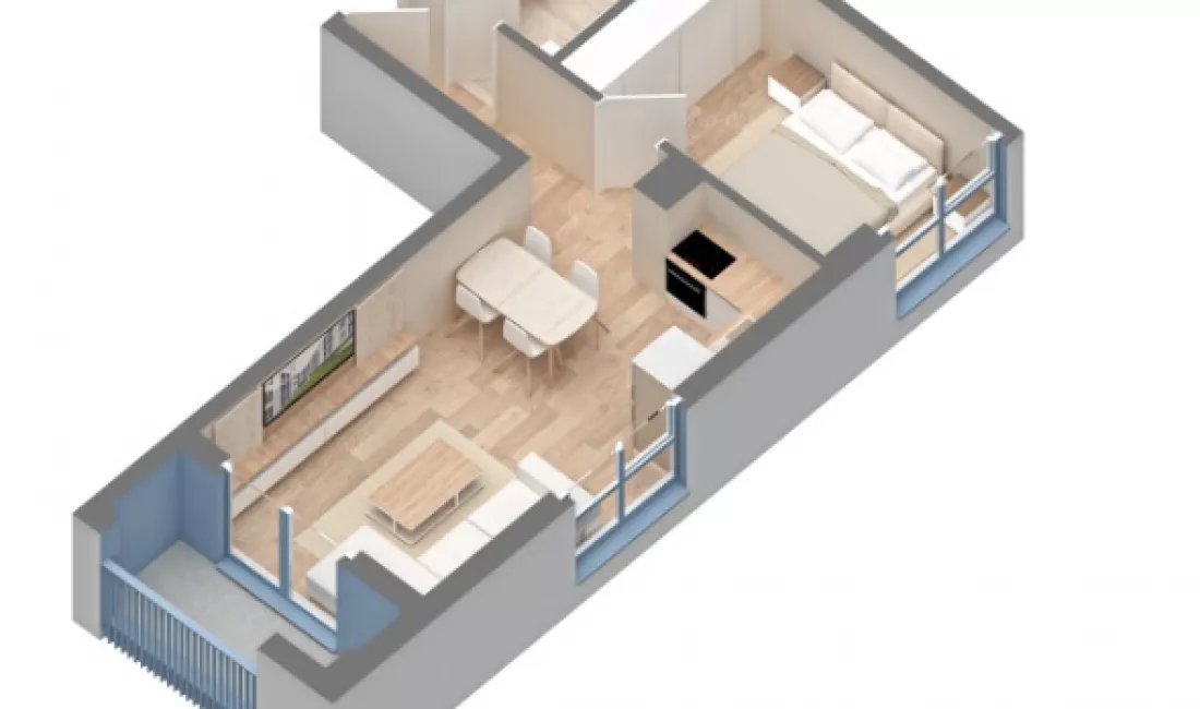 Shtepi ne shitje Apartament ne Tirane, 1+1, Mobilimi Bosh, pa mobiluar, Pagesa 95,000  Euro.