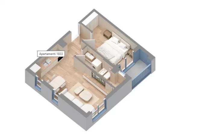 Shes apartament 1+1,Oxa Linze.Cmim i diskutueshem.Mundesi Kreditimi.Opsion i perfunduar.