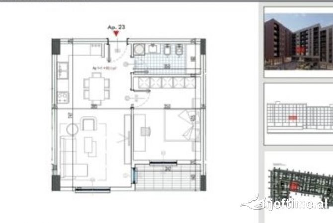 Shtepi ne shitje Apartament ne Tirane, 1+1, Mobilimi Bosh, pa mobiluar, Pagesa 66,300  Euro.