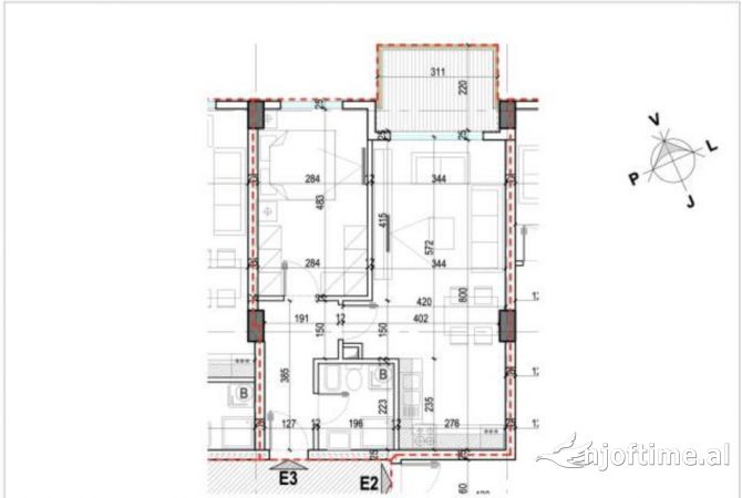 Shitet apartament 1+1 ne Laprake, Kompleksi E-88/ 130,000 Euro