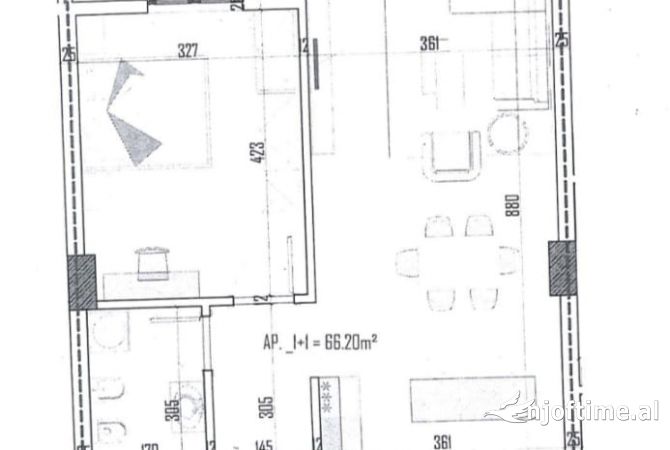 Shtepi ne shitje Apartament ne Tirane, 1+1, Mobilimi Bosh, pa mobiluar, Pagesa 67,600  Euro.