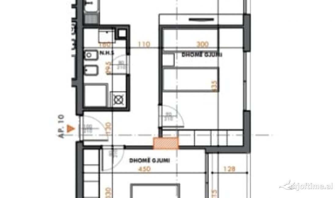 Shtepi ne shitje Apartament ne Tirane, 2+1, Mobilimi Bosh, pa mobiluar, Pagesa 109,130  Euro.