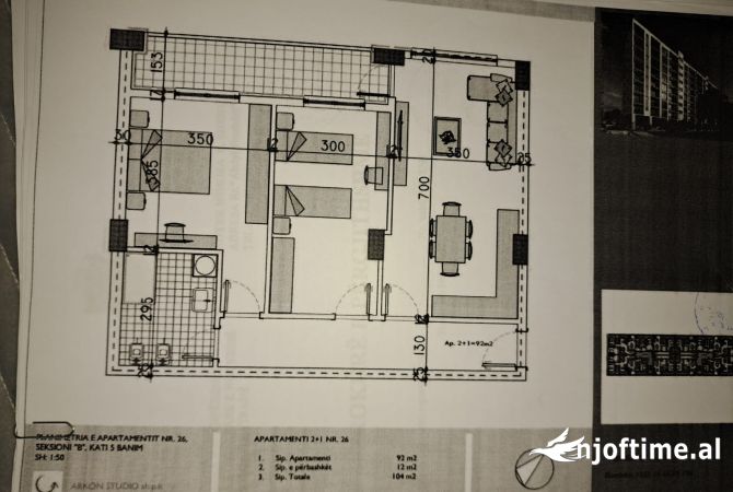 Jepet me qera apartament 2+1 ne Kamez