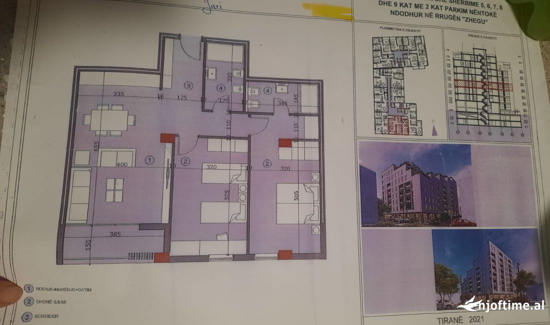Shtepi ne shitje Apartament ne Tirane, 2+1, Mobilimi Bosh, pa mobiluar, Pagesa 149,000  Euro.