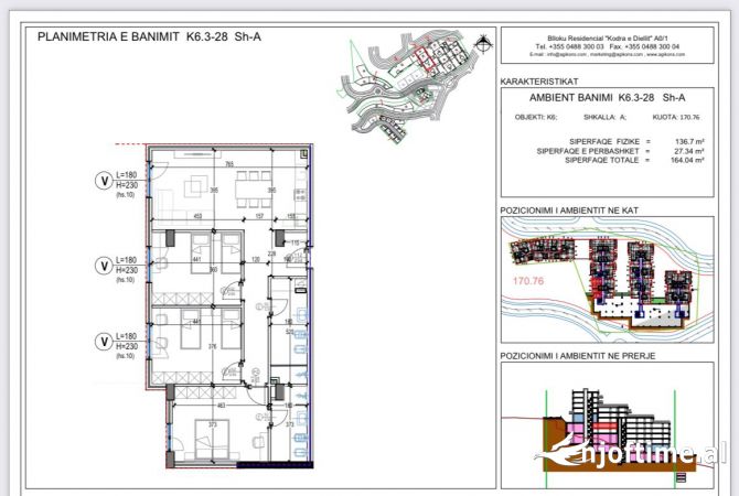 Shtepi ne shitje Apartament ne Tirane, 3+1, Mobilimi Bosh, pa mobiluar, Pagesa 238,000  Euro.