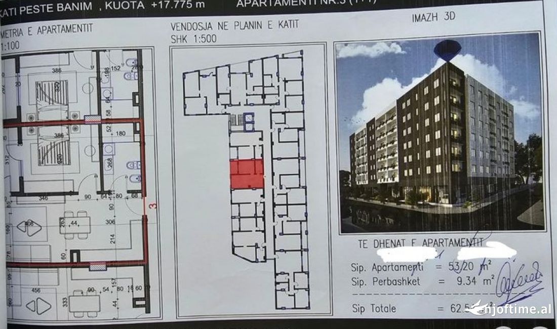 Shtepi ne shitje Apartament ne Tirane, 1+1, Mobilimi Bosh, pa mobiluar, Pagesa 65,667  Euro.