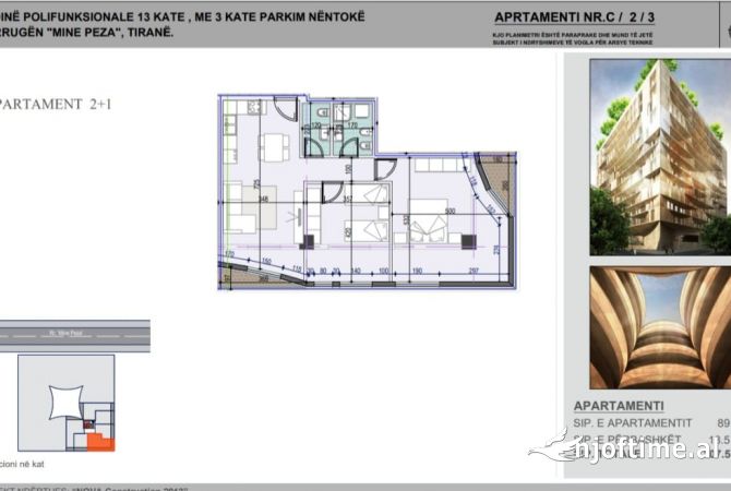 Shtepi ne shitje 2+1 ne Tirane - 230,000 Euro