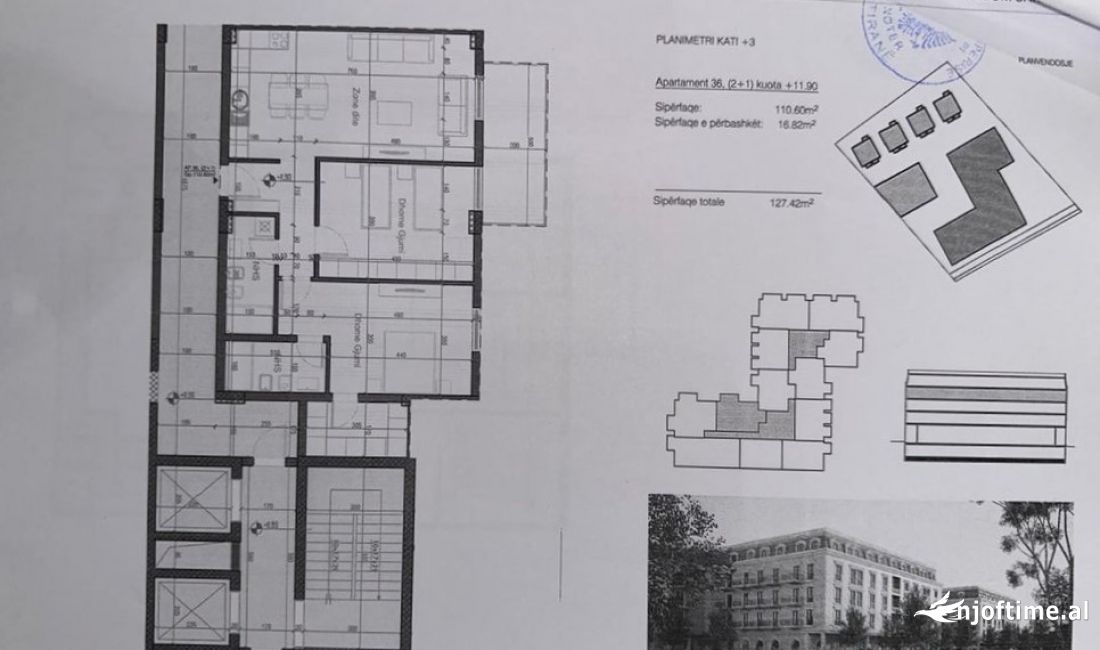 Shtepi ne shitje Apartament ne Tirane, 2+1, Mobilimi Bosh, pa mobiluar, Pagesa 197,501  Euro.