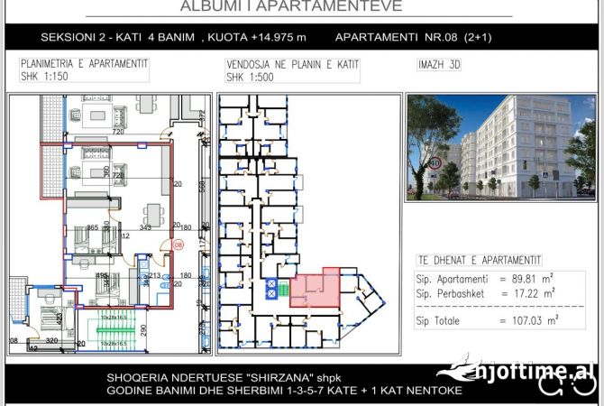 Shtepi ne shitje 2+1 ne Tirane - 120,950 Euro